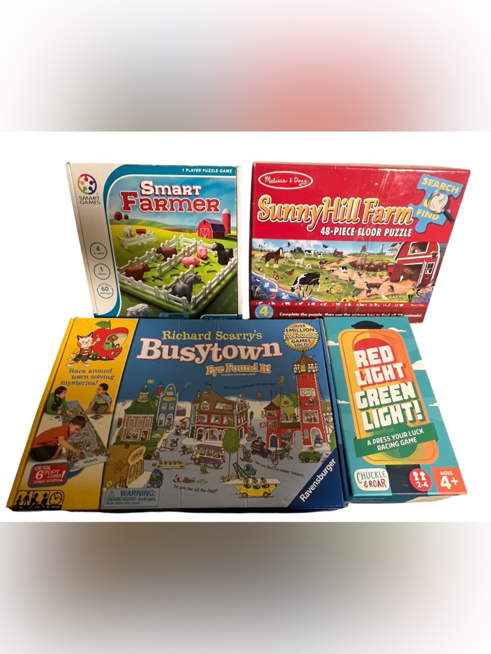 Melissa & Doug Busytown Chuckle & Roar - Lot of 4 Learning Games Puzzes Age 3+